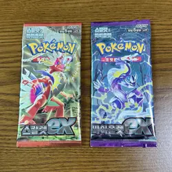 Pokemon Card Scarlet ex & Violet ex 1+1 NEW Korean Base Set Booster Packs - Image 1