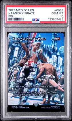 2025 MTG FINAL FANTASY: THROUGH THE AGES FOIL VAAN, ASPIRING SKY PIRATE PSA 10 - Image 1