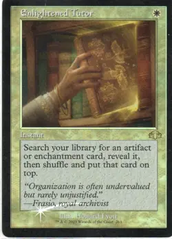 MTG: Dominaria Remastered: Foil Retro Frame Enlightened Tutor: LP Condition - Image 1