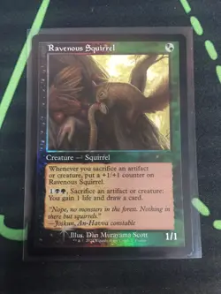 MTG Magic The Gathering Ravenous Squirrel Foil Retro Frame Promo Commander - Image 1