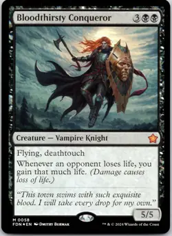 Bloodthirsty Conqueror 58 Foundations NM FOIL MTG - Image 1
