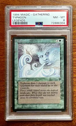 MTG Typhoon English Legends PSA 8 NM-MT RESERVED LIST Magic the Gathering 1994 - Image 1