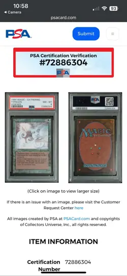 MTG Typhoon English Legends PSA 8 NM-MT RESERVED LIST Magic the Gathering 1994 - Image 4