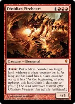 1x Obsidian Fireheart Heavy Play MTG Magic - Kid Icarus - - Image 1