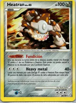 Pokemon TCG Heatran 30/146 Legends Awakened Holo NM - Image 1