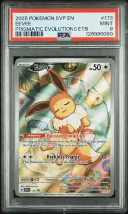 2025 POKEMON SVP EN-SV BLACK STAR PROMO #173 EEVEE PSA 9 - Image 1