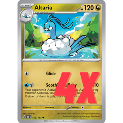 4X Pokemon TCG Altaria 160/197 S&V Obsidian Flames Regular Playset 2023 NM - Image 1