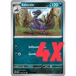 4X Pokemon TCG Salazzle 140/197 S&V Obsidian Flames Regular Playset English NM - Image 1