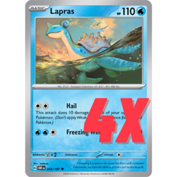 4X Pokemon TCG Lapras 045/197 S&V Obsidian Flames Regular Playset 2023 NM - Image 1