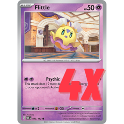 4X Pokemon TCG Flittle 080/182 S&V Paradox Rift Regular English 2023 NM - Image 1