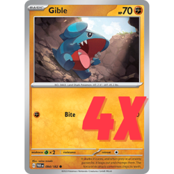 4X Pokemon TCG Gible 094/182 S&V Paradox Rift Regular English 2023 NM - Image 1