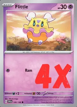4X Pokemon TGC Flittle 100/198 Scarlet & Violet Base Set English 2023 NM - Image 1