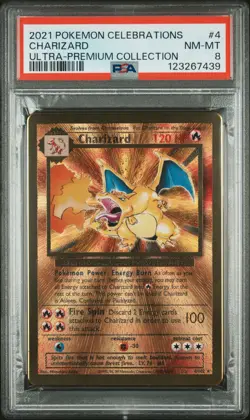 2021 POKEMON CELEBRATIONS ULTRA-PREMIUM COLLECTION #4 CHARIZARD PSA 8 - Image 1