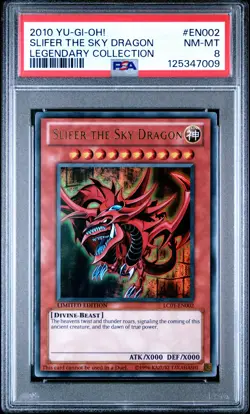 2010 YU-GI-OH! LEGEND COLLECTION #EN002 SLIFER THE SKY DRAGON PSA 8 - Image 1
