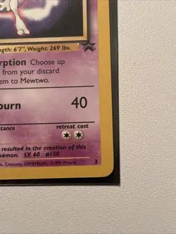 1999 Pokemon The First Movie Mewtwo Black Star WB Promo Stamp Card #3 EX-NM - Image 2