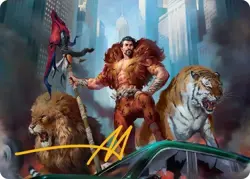 1 x Kraven, Proud Predator Art Card - Gold-Stamped Signature - Art Series: Marve - Image 1