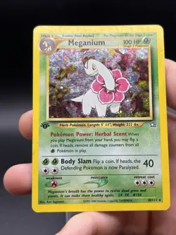 1st Edition Meganium 10/111 Neo Genesis 2000 Holo Rare WOTC Pokemon Card TCG - Image 2