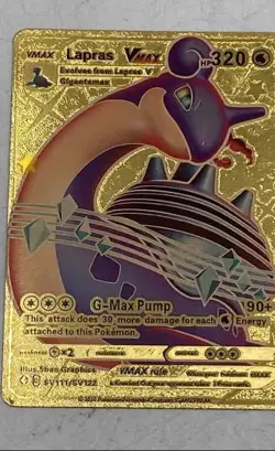 Pokemon TCG Lapras VMAX SV111/SV122 HP320 Gold Foil G-Max Pump Card - Image 5