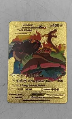 Pokemon Gold Venusaur Charizard And Blastoise Vmax Tag Team Single Card - Image 3