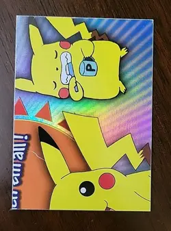 LP! RAINBOW Topps Pokemon Pikachu Toothbrush P04 of 6 Series 3 Puzzle Card - Image 1