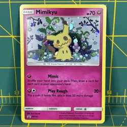 Mimikyu Promo SM163 Team Up Blister Pokemon Card Sun & Moon Holo - Image 1