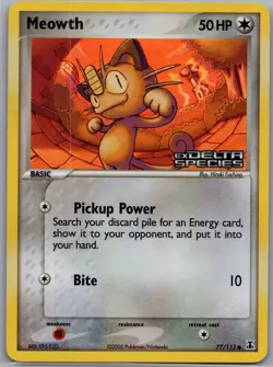 Meowth 77/113 Reverse Holo Delta Species - Pokemon Card - NM - Image 1