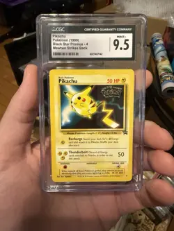 CGC 9.5 MINT+ Pikachu # 4 WB Movie WOTC Black Star PROMO Pokemon Card - Image 1