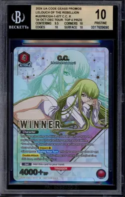 2024 Union Arena Code Geass Winner Card C.C. UEPR/CGH-1-077 BGS 10 PRISTINE - Image 1