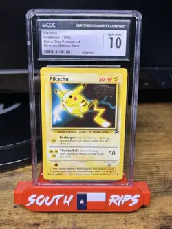 CGC 10 1999 Pikachu Promo #4 WB Movie Black Star Promo Pokemon Card WOTC Rare - Image 1
