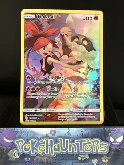 Pokemon Card Torkoal 237/236 Sun & Moon Cosmic Eclipse Secret Rare Full Art NM - Image 1