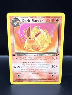 Pokemon Card: Dark Flareon 35/82 1st Edition Team Rocket Set - Image 1