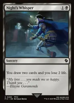 Night's Whisper Light Play, English Magic the Gathering MTG Commander: Final Fan - Image 1