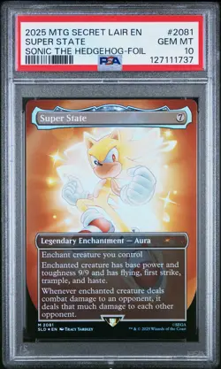 2025 MTG SECRET LAIR DROP SONIC: FRIENDS & FOES-FOIL #2081 SUPER STATE PSA 10 - Image 1