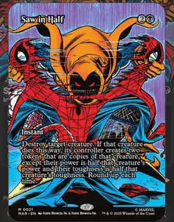 Saw in Half 0021 Borderless MTG Spider-Man Foil NM/M - Image 1