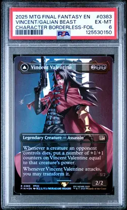 2025 MTG FINAL FANTASY FOIL #0383 GALIAN BEAST/VINCENT VALENTINE PSA 6 - Image 1