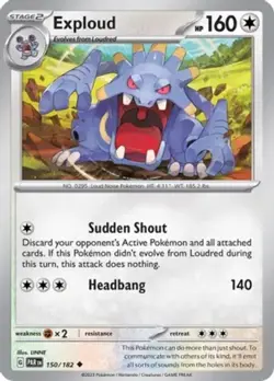 Pokemon Exploud - 150/182 - Uncommon - Reverse Holo NM-Mint Paradox Rift - Image 1