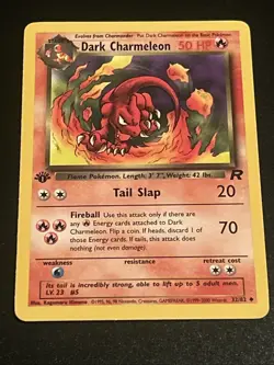 1999 Pokemon Rocket Set Dark Charmeleon 1st Edition 32/82 - Image 1