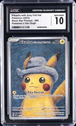 2023 POKEMON #085 PIKACHU WITH GREY FELT HAT CGC 10 GEM MINT - Image 1
