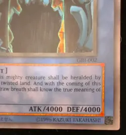 Yugioh Obelisk The Tormentor GBI-002 Ultra Rare Limited Edition Lightly Played - Image 4