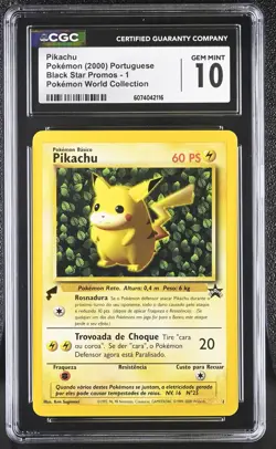 CGC 10 GEM MINT Ivy Pikachu Portuguese Promo 1 World Collection Pokemon Card - Image 1