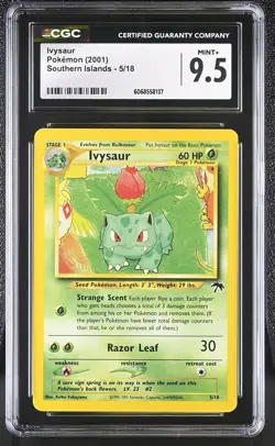 CGC 9.5 MINT+ Ivysaur 2001 Southern Islands 5/18 Pokemon Card - Image 1