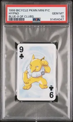 Pokemon - Bicycle Mini Playing Cards - Hypno - 9 of Clubs - PSA 10 Gem Mint - Image 1