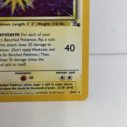 Zapdos Holo Rare - Fossil Set 15/62 - WOTC Pokemon Card - Lp - Image 4