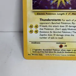Zapdos Holo Rare - Fossil Set 15/62 - WOTC Pokemon Card - Lp - Image 5