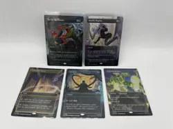 MTG Secret Lair Marvel Spiderman Villainous Plot Foil Edition Set Of 5 - Image 1