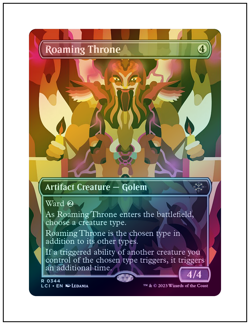 1x Roaming Throne, Borderless Art Foil, Magic MTG NM - Image 1