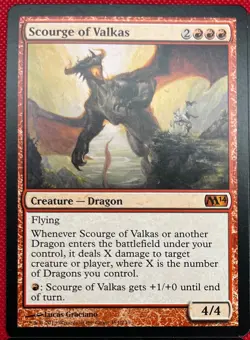 MTG 1X Scourge of Valkas X1 Core Set 2014 (M14) Magic - LP or better - Image 1