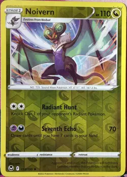 Noivern Reverse Holo Rare - 133/195 - Silver Tempest Pokemon 2022 - Image 1