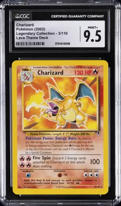 2002 POKEMON LEGENDARY COLLECTION LAVA THEME DECK #3 CHARIZARD CGC 9.5 - Image 1