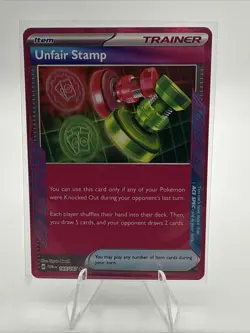 Pokemon Unfair Stamp 165/167 Twilight Masquerade Holo - Image 1